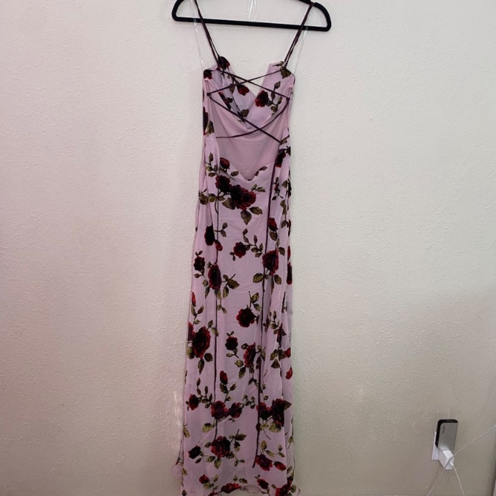 HOUSE OF CB 'Serena' Pink Devore Maxi Dress NWOT size M - Picture 5 of 16